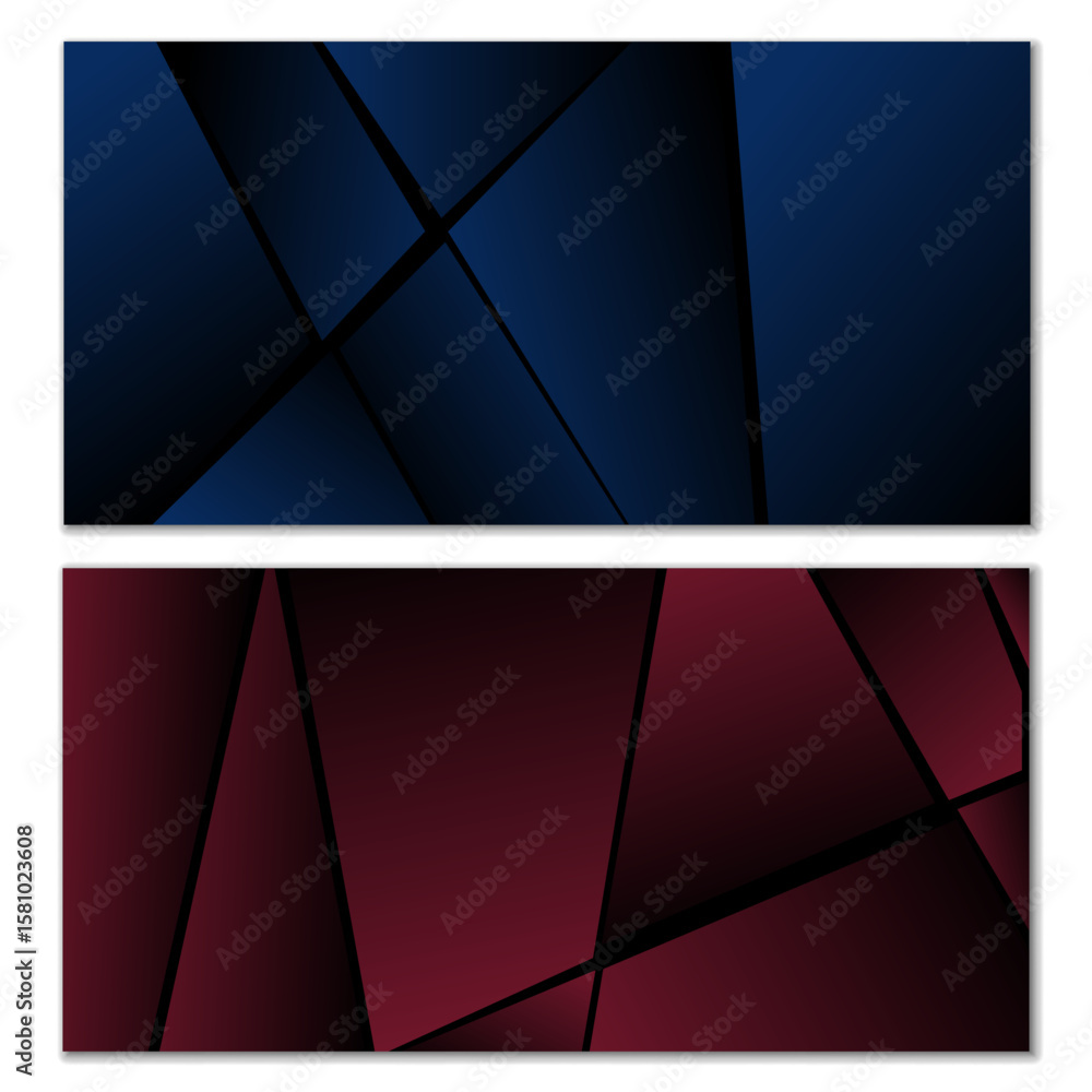Aufkleber abstract polygonal pattern. set of two dark gradient polygonal backgrounds. background design, cover