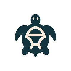 Stylized turtle icon representing marine life conservation, suitable for educational materials