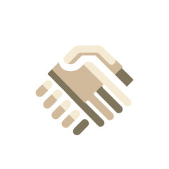 Two hands engaging in a handshake, symbolizing agreement and collaboration in a neutral background