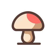 A vibrant illustration of a mushroom with a smooth texture and subtle color variations