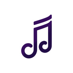 Abstract musical note design on a minimalist background, symbolizing creativity and art