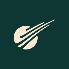 Abstract representation of a comet streaking across a dark green background, symbolizing speed and motion