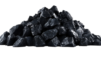 Dark grey rocks pile isolated on black background