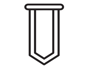 Stylish Bookmark Tag Graphic in 2D Line Art  