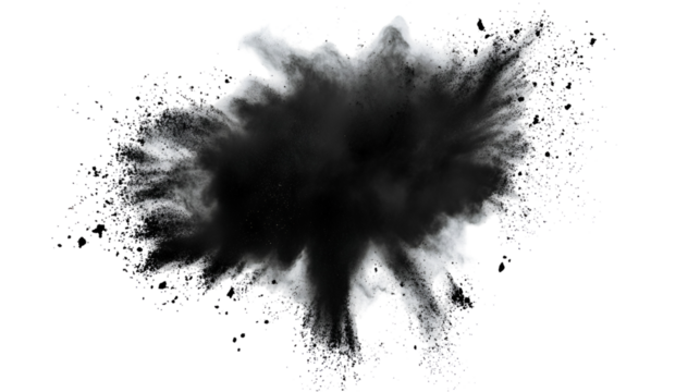 Black and white powder explosion abstract art design