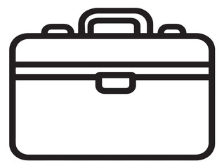 Business Briefcase Icon in Clean Line Vector  