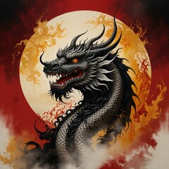 Chinese painting of Chinese dragon