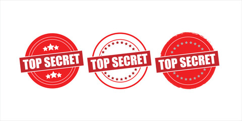 Top Secret Label Icons for Classified or Hidden Content