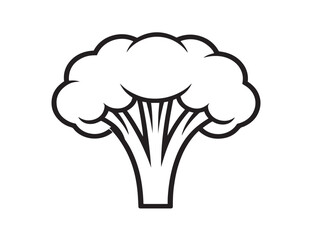 Healthy Vegetable Broccoli Icon in Line Drawing  
