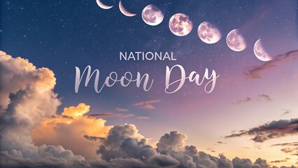 Vibrant sky shows full lunar phases during National Moon Day.