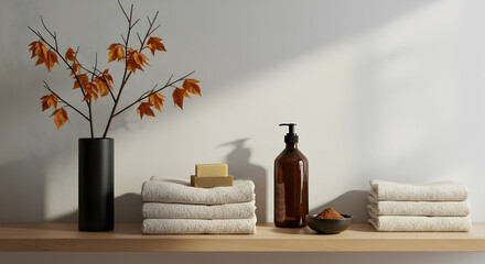 Autumn Spa Day Serenity Wellness Minimalist Bathroom Decor