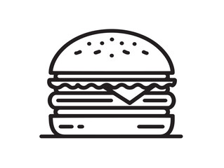 Fresh Juicy Burger Icon in Minimalist Vector  