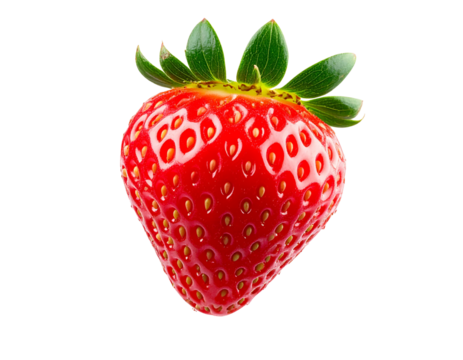  Sliced Strawberry in Diagonal Cross Section, Juicy Interior Visible, Transparent PNG