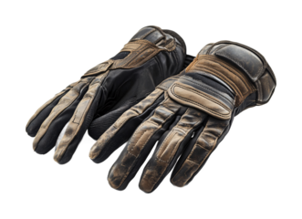 Motorcycle Gloves for Protection and Riding Comfort - Isolated on White Background