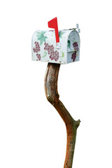 old mailbox isolated on white background. This has clipping path.