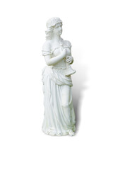 statue of a woman isolated on white background. This has clipping path.