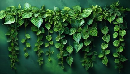 green succulent leaves hanging vines ivy bush climbing epiphytic plant