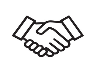 Elegant Business People Handshake Line Art Icon