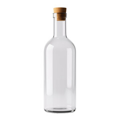 Minimalist Clear Glass Bottle Mockup Featuring a Swappable Cork, Perfect for Elegant Packaging Designs, PNG format