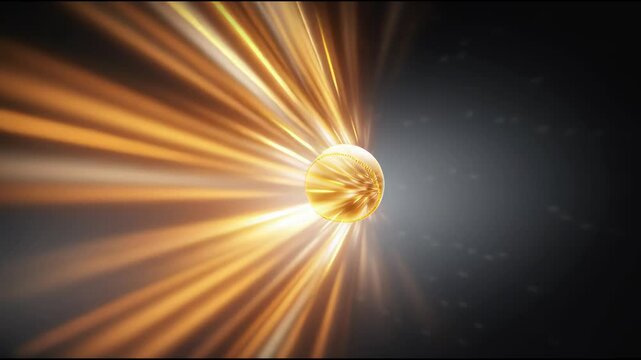 Softball ball sport fast motion light flare dynamic glowing effect dark background energetic motion blur energy