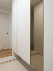 We installed a full-length mirror in the shoe cabinet right next to the entrance to increase its usability