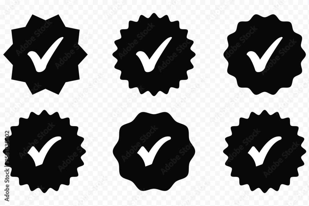 Aufkleber checkmark icon. green checkmark vector set. checked check box sign. social media and profile verifie