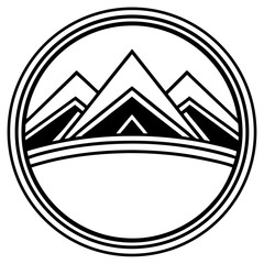Circle Mountain Silhouette Art