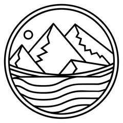 Circle Mountain Silhouette Art