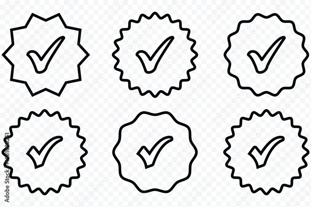 Aufkleber checkmark icon. green checkmark vector set. checked check box sign. social media and profile verifie