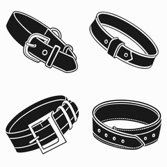 Black leather belts and buckles fashion accessories