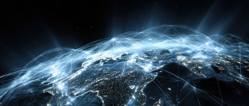 Global Network Connections: A Digital World Map