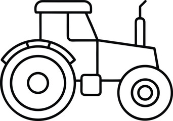 tractor icon line art vector illustration on transparent background	