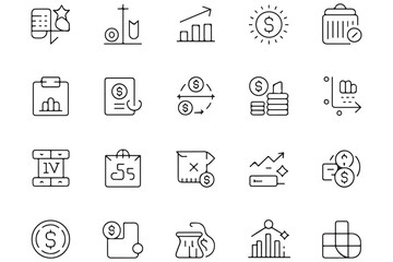 Finance budget icon modern black silhouette vector with transparent background
