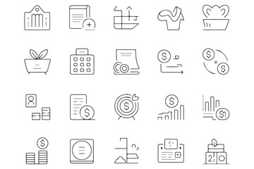 Finance budget icon modern black silhouette vector with transparent background
