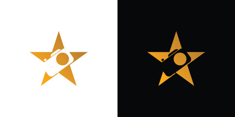 Modern and luxurious camera star logo design