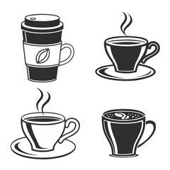 Obraz premium Coffee cup styles with steam cups steaming