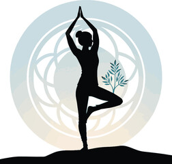 woman silhouette single parson clear workout silhouette yoga pose, and Graphic,




