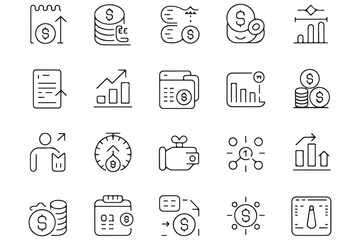 Budget planning icon black vector silhouette in minimalist style on transparent background
