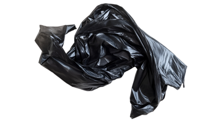 Black plastic bag in motion abstract art dark background