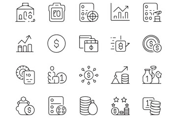 Budget planning icon black vector silhouette in minimalist style on transparent background
