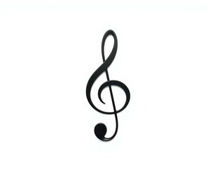 Fototapeta premium Black Treble Clef Symbol on White Background music