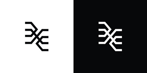 Modern and unique letter BE initials logo design