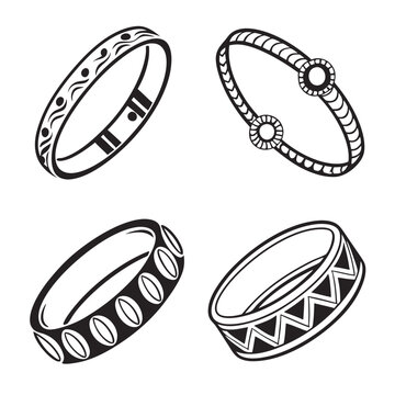 Four ornate bracelets and bangles jewelry accessory