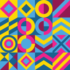 Obraz premium 07_Vibrant Geometric Pop Art Grid Pattern