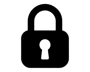 Padlock silhouette vector illustration, padlock icon silhouette