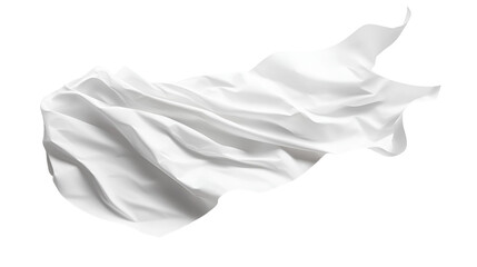 Obraz premium White fabric flowing in the wind elegant drapes soft textile