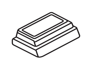 Sweet Chocolate Bar Icon in Minimalist Line Art