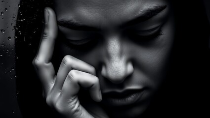 young woman in the rain