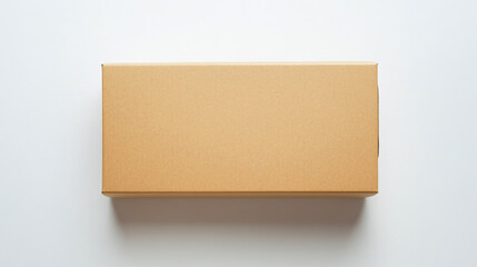 An open brown cardboard box sits empty on a blank white background, resembling a vintage mail package or a paper document frame ready for a business label or note