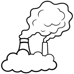 Air Pollution Line Art Vector
